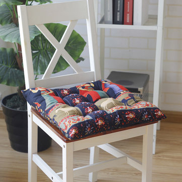 

40 x 40cm Soft Thicken Cushion Buttocks Chair Cushion Linen Outdoor Square Cotton Seat Pad Decoration Ethnic Style Fabric Cotton Padded Dining Chair Cushion Breathable Square Printed Tatami Mat