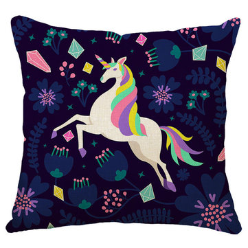 Honana 45x45cm Home Decoration Cartoon Unicorn Animal Square 12 Optional Patterns Cotton Linen Pillowcases