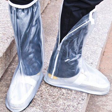 

Men Women 1 Pair Rain Shoes Cover Waterproof High Boots Flats Slip-resistant Overshoes Rain Gear, White
