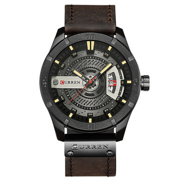 CURREN Men's Date Display Leather Watches