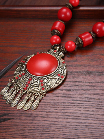 Vintage Tassel Round-shape Necklaces