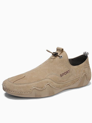 Men Tight Stitches Pigskin Leather Driving Shoes