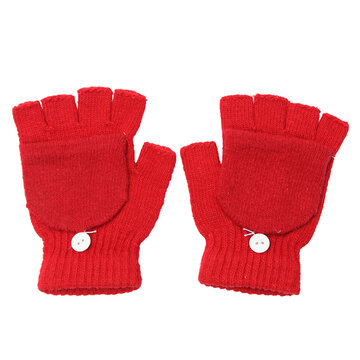 Gants en hiver tricotés à moitié doigts Gant doux et doux Fingerless Combo Mitten