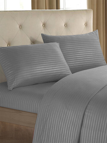Brief Nordic Bedding Set Men Women Bed Linen Black White Microfiber Striped Bed Sheet Pillow