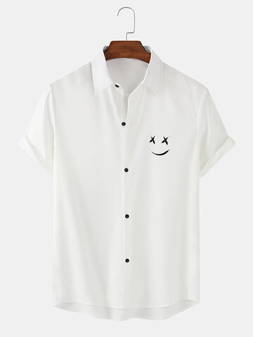 Chemises à imprimé visage souriant