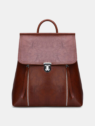 PU Leather Large Capacity Multi-carry Backpack Shoulder Bag