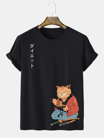 Magliette con gatti in stile giapponese