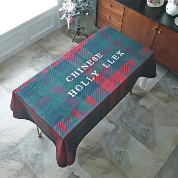 Classical Christmas Red&Green Lattice Rectangular Tablecloth