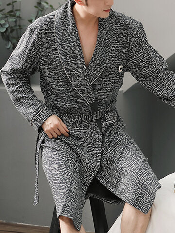 Casual Loungewear Pajamas Robe With Belted