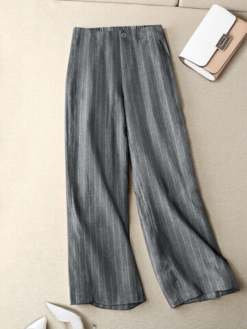 Vertical Striped Straight Pants