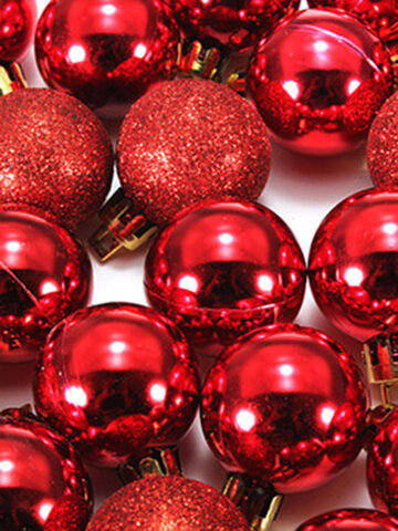 DIY 24Pcs कैंडी रंग प्लास्टिक क्रिसमस ट्री आभूषण आभूषण बॉल्स