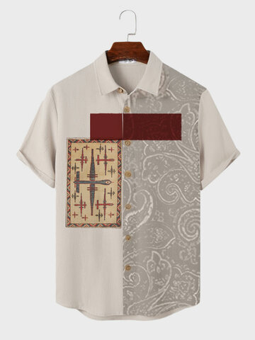 Этнические рубашки в стиле пэчворк с принтом пейсли