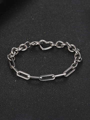 Love Geometric Oval Shape Chain Patchwork Bracelet