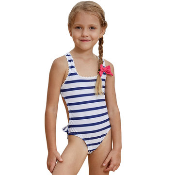 Striped Bow-Knot Swimwear For 2-15Y