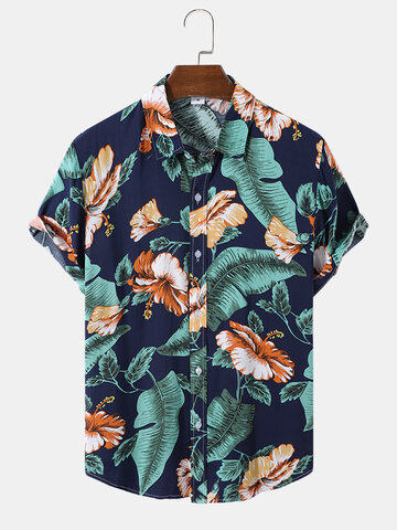 Tropical Plant Floral Print Shirts