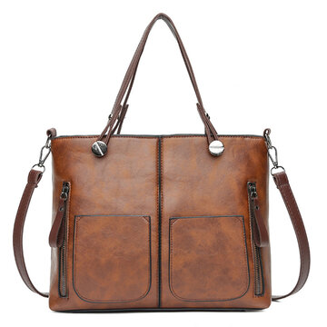 Women Vintage Faux Leather Handbag