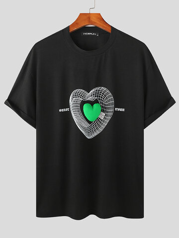3D Corazón Camiseta con parches