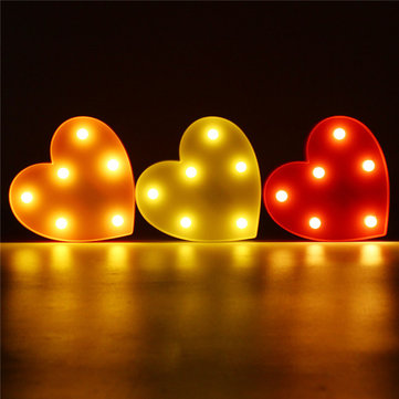 Cute Heart LED Night Light Wall Battery Lamp Baby Kids Bedroom Home Decor 