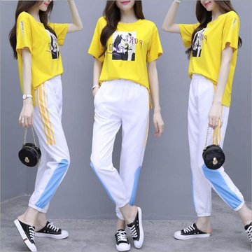 

Casual Sports Suit Goddess Fan Loose European Station New Season Fashion Two-piece Foreign Gas European Goods Tide