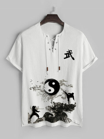 T-Shirts mit Yin-Yang-Tintendruck