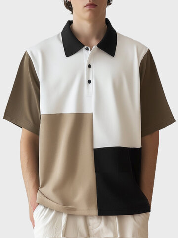 Chemises de golf à blocs de couleurs