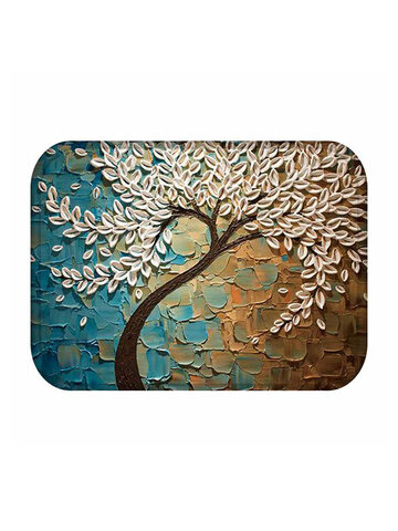 Домашняя печать Картина Дерево Шаблон Коралловый фланелевый коврик для пола Коврик для гостиной Коврик для двери Нескользящий коврик