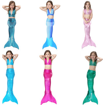 3Pcs Girls Mermaid Swimsuit 4Y-13Y