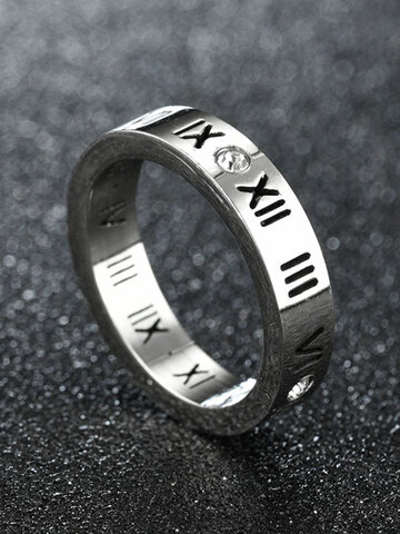 1 Pcs Roman Numeral Couple Ring