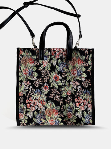 Canvas Floral Pattern Handbag