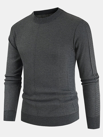 ठोस रंग बुना हुआ स्वेटर