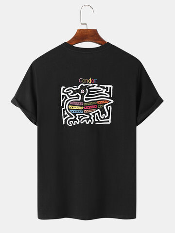 Tribal Pattern Embroidered T-Shirts