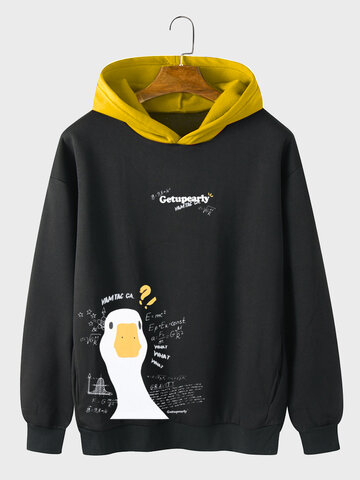 Sweats à capuche contrastés en forme de canard de dessin animé