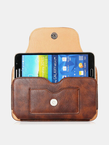 Man Genuine Leather Mobile Phone Cases Waist Bag Purse Card Phone Wallet 