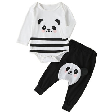Baby Panda Striped Set For 0-18M