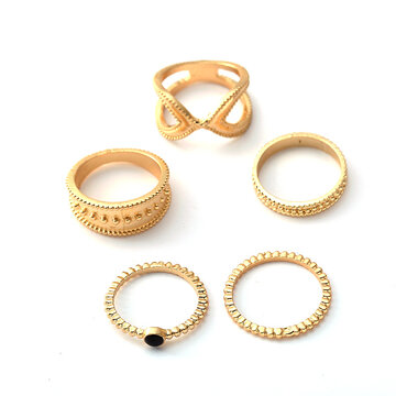 Conjunto de anillos bohemios de 5 piezas