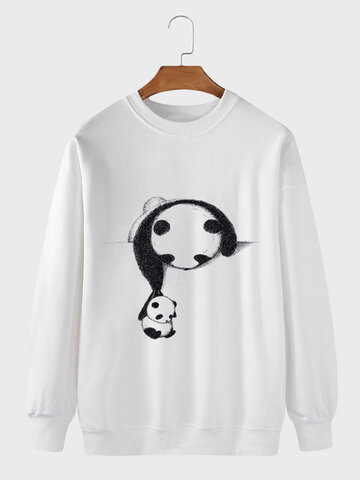 Cartoon Panda Print Sweatshirts