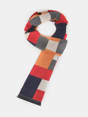 Men's Brushed Warm Fashion Plaid Business Casual Scarf