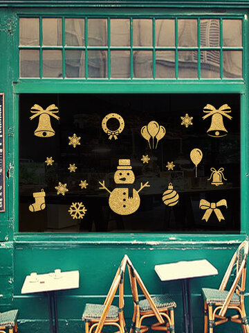 3 Stück Weihnachtswandaufkleber Schneemann Weihnachtsstrumpf Wanddekoration Aufkleber