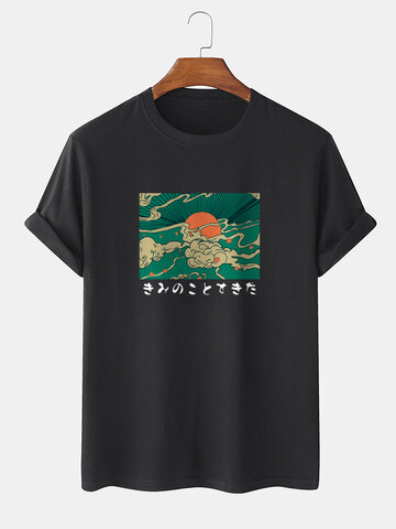 Cotton Ukiyoe Print T-Shirt