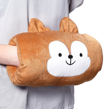 

Creative Cartoon Emoji Rectangle Shape Throw Pillow Plush Soft Sofa Car Office Warm Hand Cushion, White