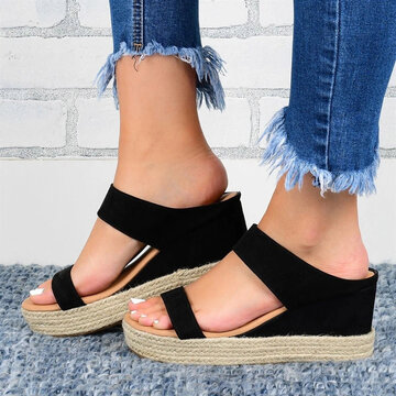 Comfy Wearable Espadrille Wedges Slippers
