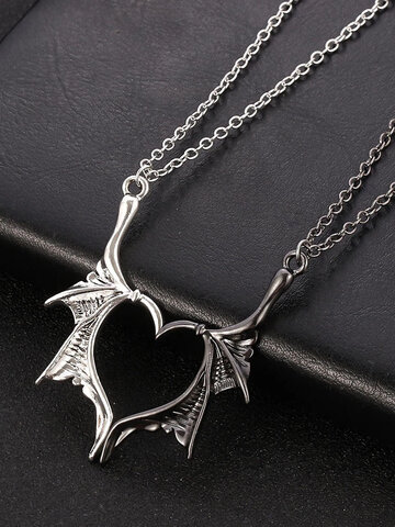 Devil Wings Pendant Couple Necklace