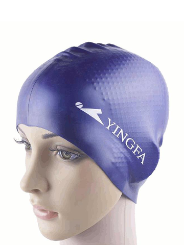 Women Mens Universal Silicone Particle Anti-slip Swimming Cap Waterproof Protect Ear Swimming Cap