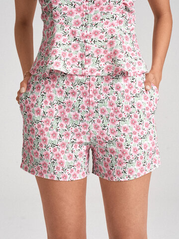Floral Print Pocket Shorts