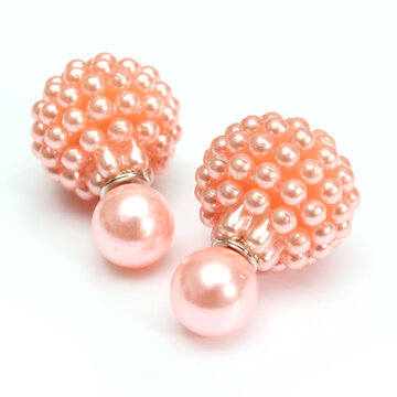 Elegant Double Sides Pearl Ball Earring