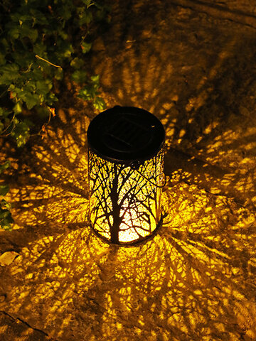 LED Solar Energy Courtyard Outdoor Bedroom Hollow Out Lantern Hanging Tree Lamp Night Light