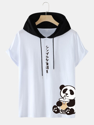 تي شيرت ياباني مطبوع Panda