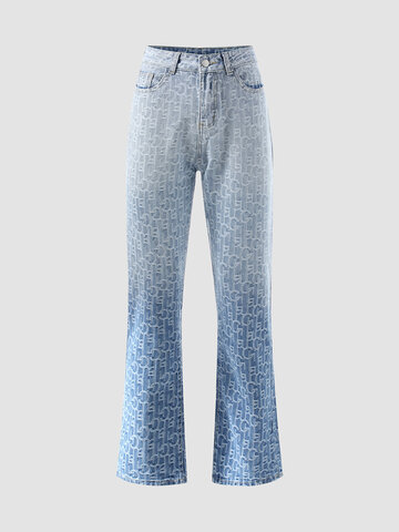 Icon Ombre Print Cotton Jeans