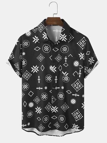Chemises à imprimé géométrique monochrome