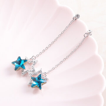 Cute Crystal Stars Dangle Earrings